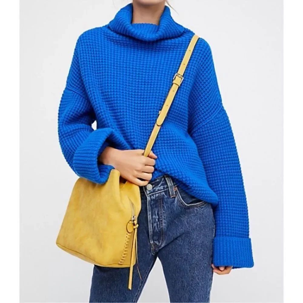 FREE PEOPLE Park City Pullover Sweater Blue Women’s Size Medium